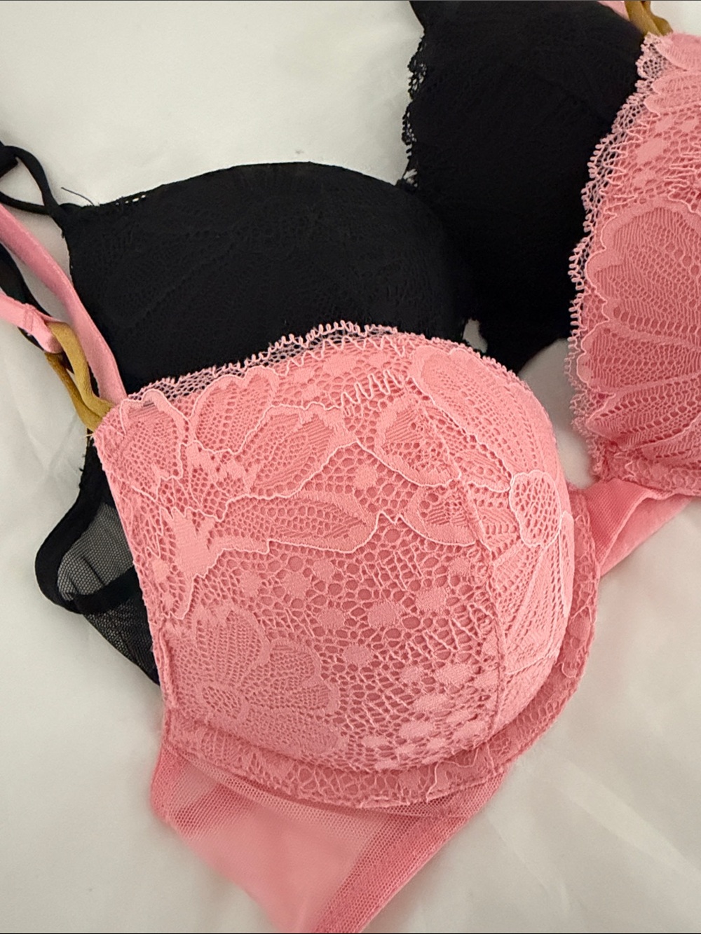 Victoria's Secret Pink & Black Lace Push-Up Bra Duo - Picture 4 of 14
